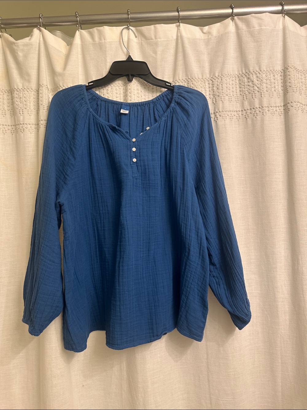 Old Navy Blue Long-Sleeve Henley Tunic